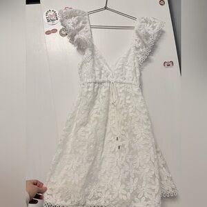White Floral Lace Dress